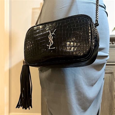 crocodile ysl bag|SAINT LAURENT Calfskin Crocodile Embossed Small Classic .